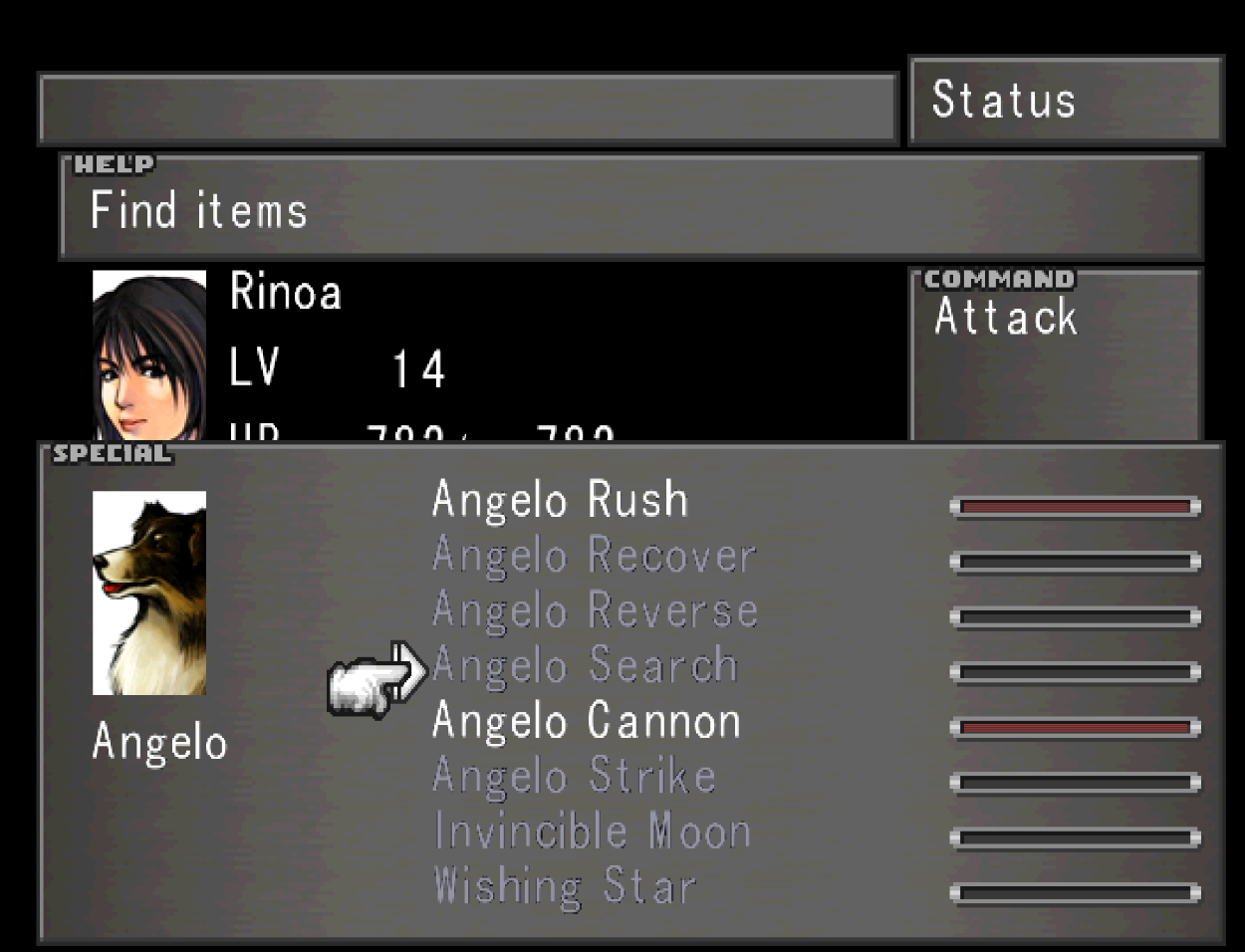 Angelo Search Rinoa Skill